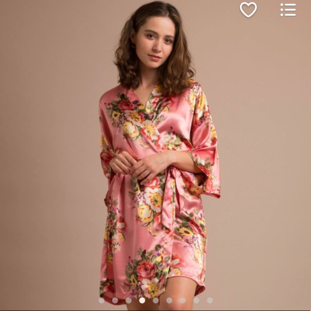 Floral Pink Silk Kimono - Used Once